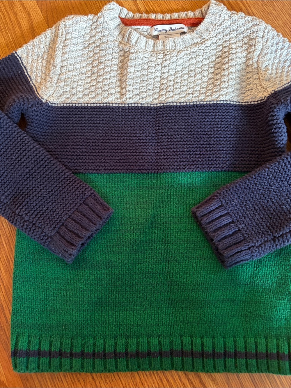 Tommy Bahama Cream & Rust Knit Crewneck Sweater